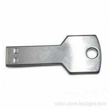 USB Flash Drive with Key Design, 1GB to 32GB Memory Capacity, Supports USB1.1 and 2.0 Interfaces